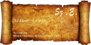 Sziber Ervin névjegykártya