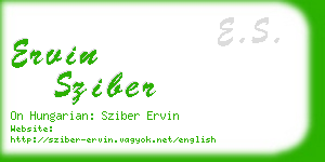 ervin sziber business card